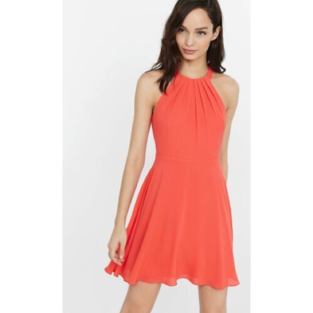 Express Halter Fit and Flare Dress